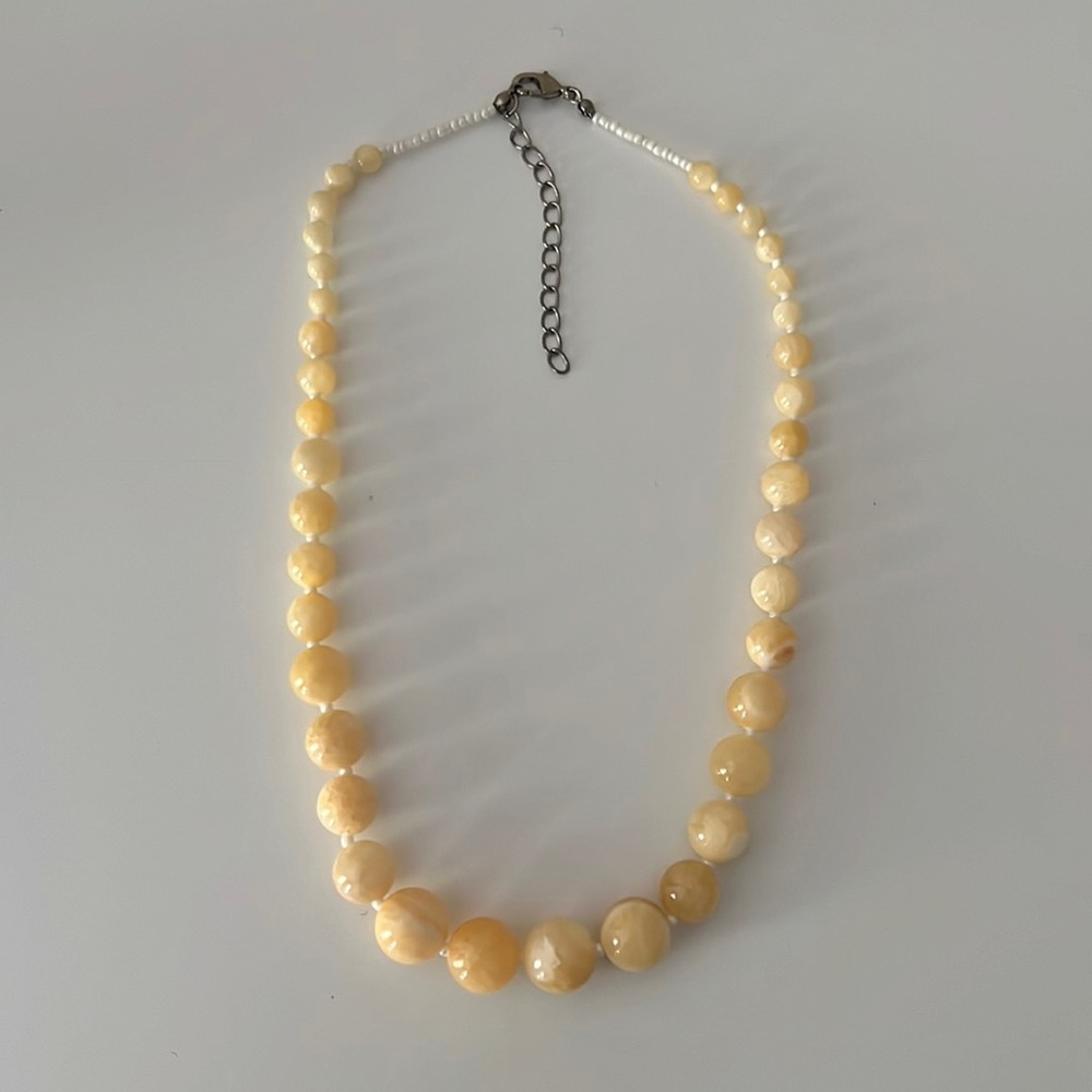 Vintage Marble Graduated Bead Necklace